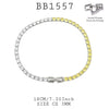3mm Half White Half Yellow (Citrine) Cubic Zirconia Tennis Brass Bracelet
