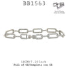 White CZ All Around Paper Clip Link Bracelet in Brass with Lock Clasp, 18cm, 7.2"in