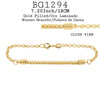 7.20 inch/ 18 CM 18K Gold-Filled Half Bar, Half Rolo Links Women Bracelet
