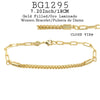 7.20 inch/ 18 CM 18K Gold-Filled Half Bar, Half Links Women Bracelet