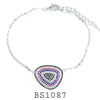 925 Sterling Silver Multicolor Charm Bracelet