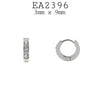Small Huggie Stainless Steel Hoop Cubic Zirconia Earrings Unisex, 9mm
