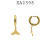 Mermaid Stainless Steel Dangle Hoop Earrings In Gold