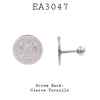 St. Benedict Round Stainless Steel Stud Screw Back Earrings