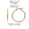 Stainless Steel Hoop Cubic Zirconia Earrings, 1.2"
