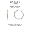 Stainless Steel Hoop Cubic Zirconia Earrings, 0.8"