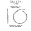 Stainless Steel Hoop Cubic Zirconia Earrings, 1.2"
