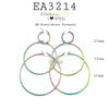 Set of Three Rainbow Stainless Steel Trio Hoop  Earrings Various Sizes