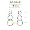 Rainbow Stainless Steel Trio Hoop  Earrings Various Sizes