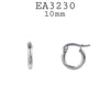 Small Plain Stainless Steel Hoop Earrings Unisex, 10mm