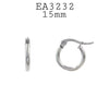 Small Plain Stainless Steel Hoop Earrings Unisex, 15mm