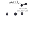 5mm Black Rhodium Plated Stainless Steel Double Ball  Screw Back Stud Earrings
