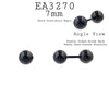 Black Silver Stainless Steel Ball Stud Earrings