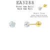 6mm Crystal Double Balls Screw Back Stud Earrings in Gold Plated Stainless Steel