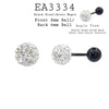 Stainless Steel Ball Stud Earrings In Black