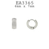 Small Plain Huggie Stainless Steel Hoop Earrings Unisex, 7mm
