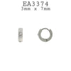 Small Cubic Zirconia Huggie Stainless Steel Hoop Earrings Unisex, 7mm