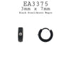 Small Cubic Zirconia Huggie Stainless Steel Hoop Earrings Unisex, 7mm