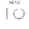 Chunky  Silver Round  Stainless Steel Huggie Hoop Earrings, 16mm