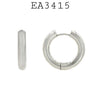 Chunky  Round  Stainless Steel Hoop Earrings, 14mm