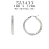 Classic Plain Stainless Steel Hoop Earrings, 30mm