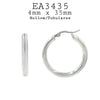 Classic Plain Stainless Steel Hoop Earrings, 35mm