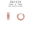 Rose Gold Small Round Hoop Huggie Stainless Steel Earrings, 7mm