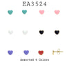 Small Stainless Steel Heart Studs in Assorted Colors