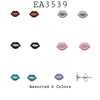 Small Lip Shaped  Stainless Steel  Studs in Assorted Colors