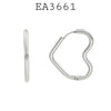 Heart  Shaped Stainless Steel Hoop Earrings, 16mm