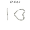 Heart  Shaped Stainless Steel Hoop Earrings, 12mm