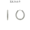Oval  Shaped Stainless Steel Hoop Earrings