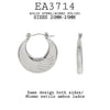 Round Engraved Stainless Steel Hoop Earrings, 25mm
