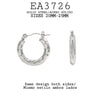 Round Shaped Textured Engraved Stainless Steel Hoop Earrings, 20mm