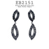 Cubic Zirconia Drop Dangle Earrings in Brass