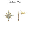 Star CZ Stud Earrings in Brass