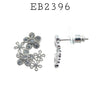 Flower Cluster CZ Stud Earrings in Brass