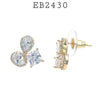 Multi Stone Oval, Pear, Square Cut CZ Stud Earrings in Brass