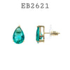 Cubic Zirconia Stud Earrings in Brass