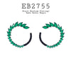Black Rhodium Cubic Zirconia Circle Earrings in Brass