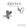 Cubic Zirconia Bee Cuff Brass Earrings