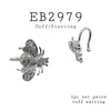 Cubic Zirconia Bee Shaped Cuffs Brass Earrings