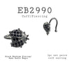 Cubic Zirconia Ladybug Cuff Brass Earrings