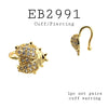 Cubic Zirconia Ladybug Cuff Brass Earrings