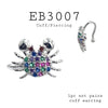 Cubic Zirconia Cuff Brass Earrings