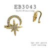 Cubic Zirconia Cuff Brass Earrings