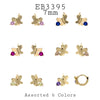 Multicolor CZ Butterfly Hoop Brass Earrings in Assorted Colors