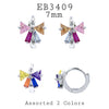 Multicolor CZ Hoop Brass Earrings in Assorted Colors
