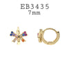 Multicolor CZ Bow Hoop Brass Earrings