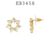 Cubic Zirconia Star Earrings in Brass